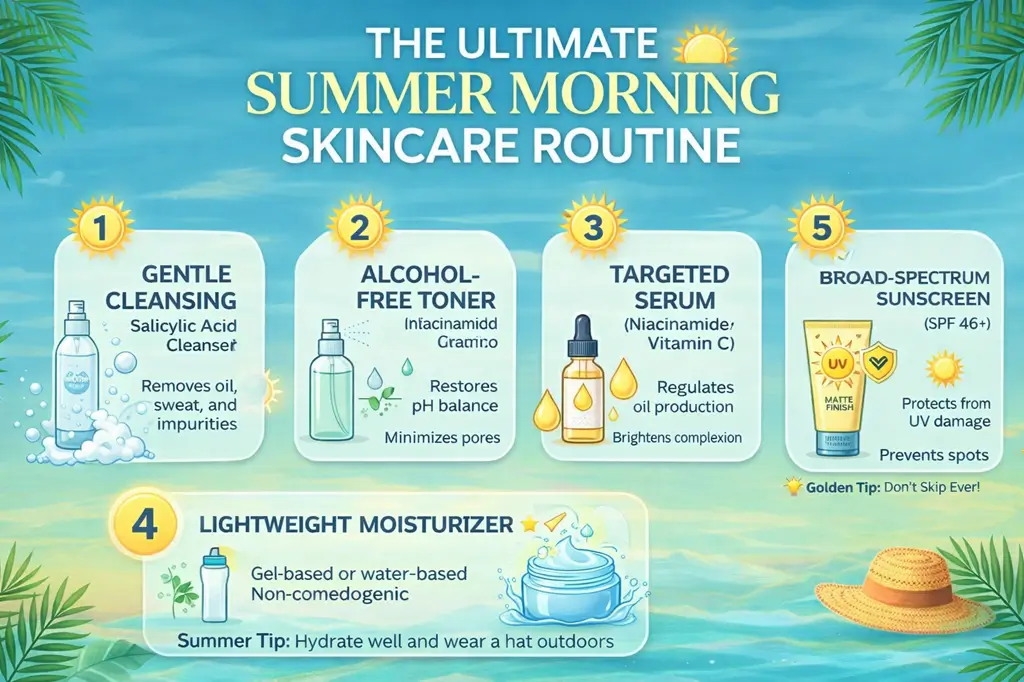 Morning Skincare Routine for Oily Skin in Summer