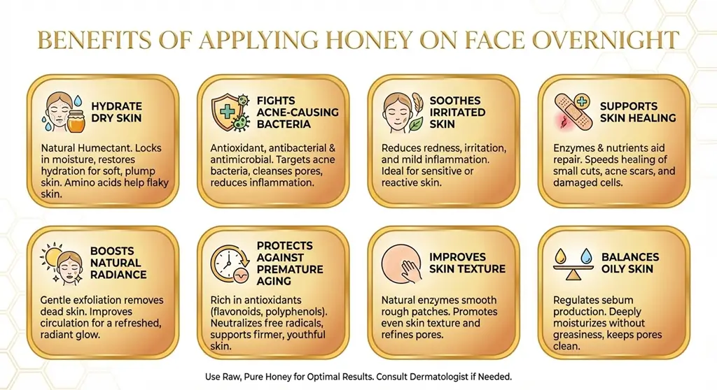 benefits of honey on face overnight