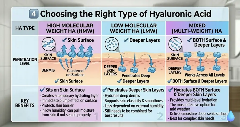How to Use Hyaluronic Acid in Dry Climates Without Damage Choosing the Right Type of Hyaluronic Acid for Dry Climates