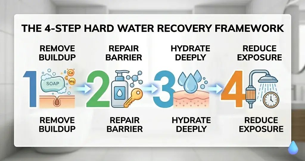 how to reverse the effects of hard water on skin? Easy steps How to get rid of hard water on skin