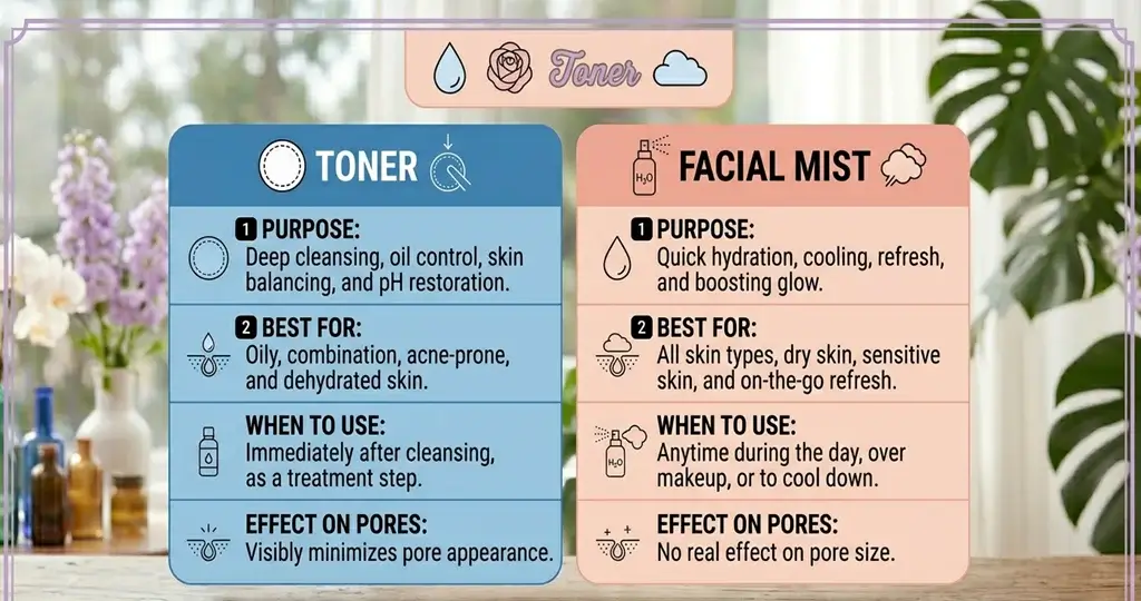 difference between toner and facial mist