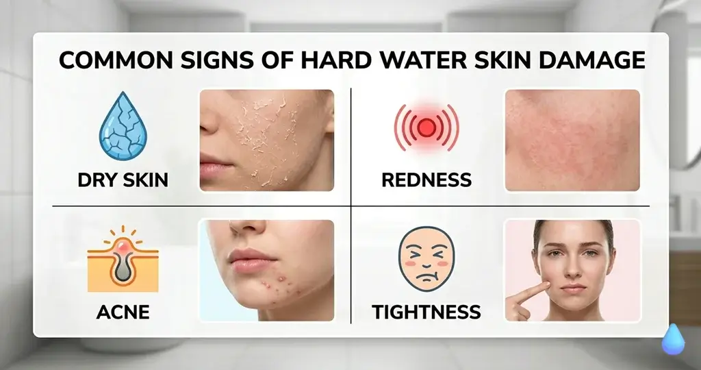 how to reverse the effects of hard water on skin? Easy steps signs of hard water on skin