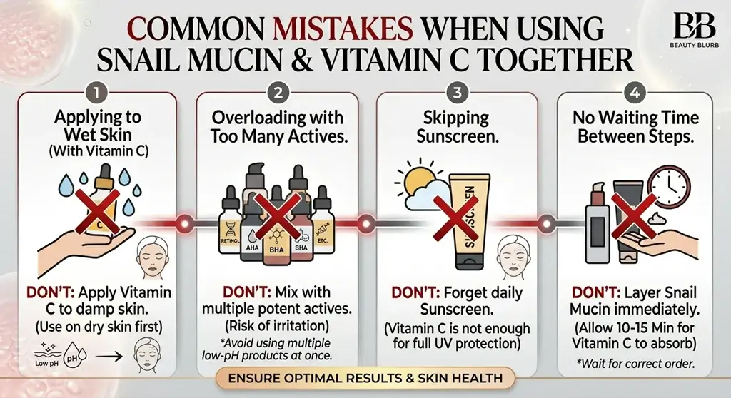 Common Mistakes When Using Snail Mucin and Vitamin C Together