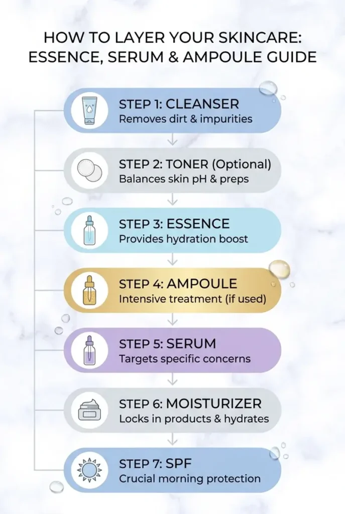 how to Layer Essence, Serum, and Ampoule